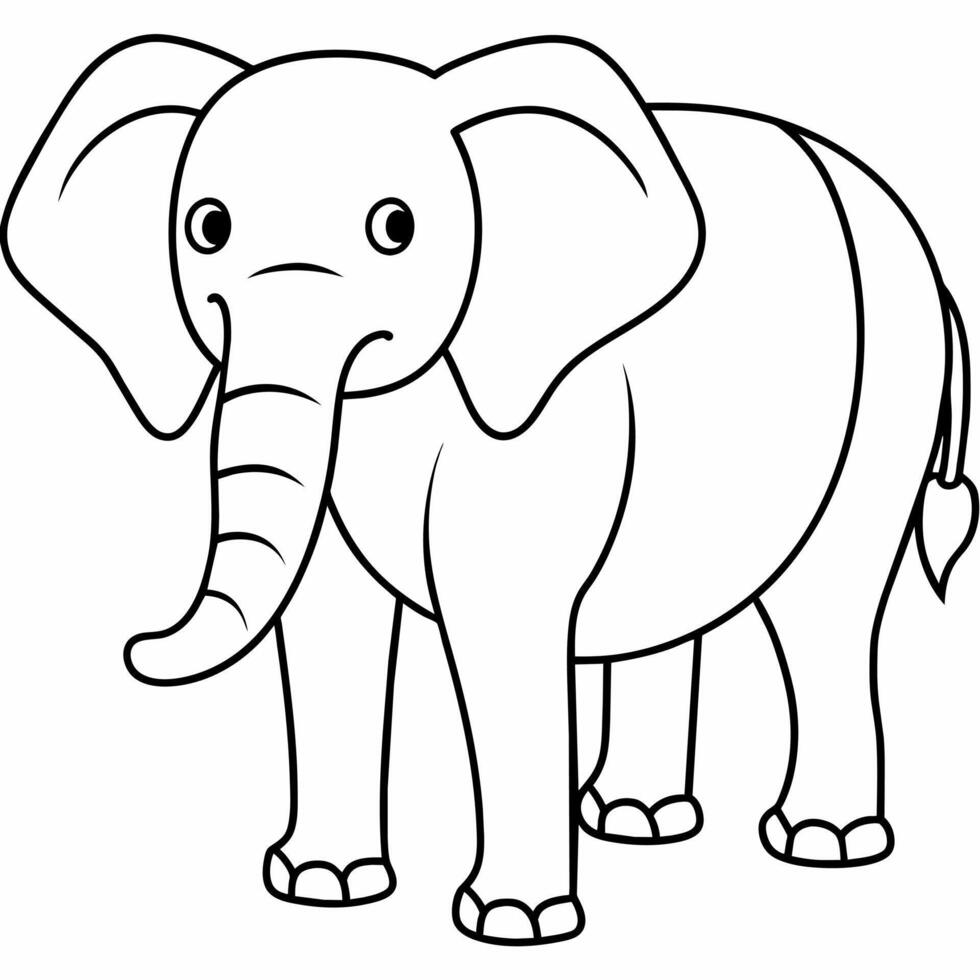 elefante Preto e branco vetor ilustração para coloração livro