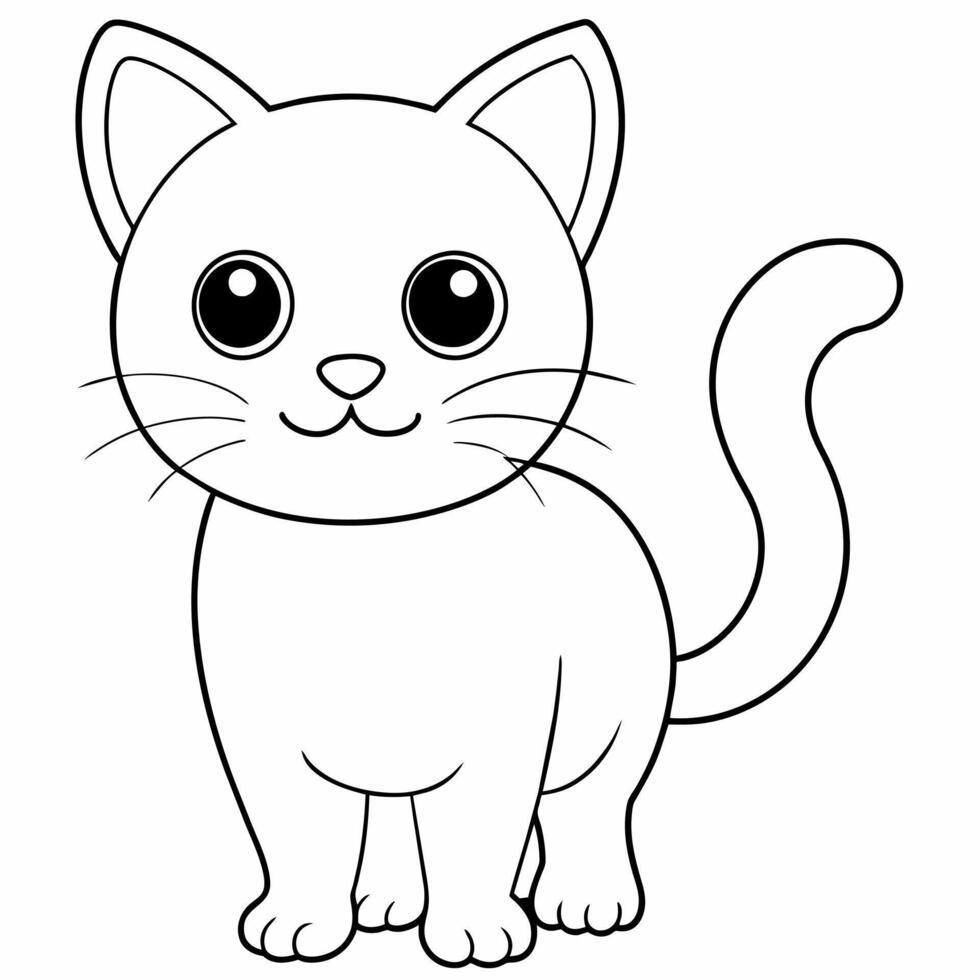 gato Preto e branco vetor ilustração para coloração livro