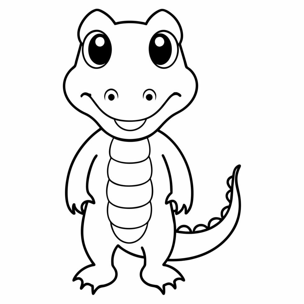 crocodilo Preto e branco vetor ilustração para coloração livro