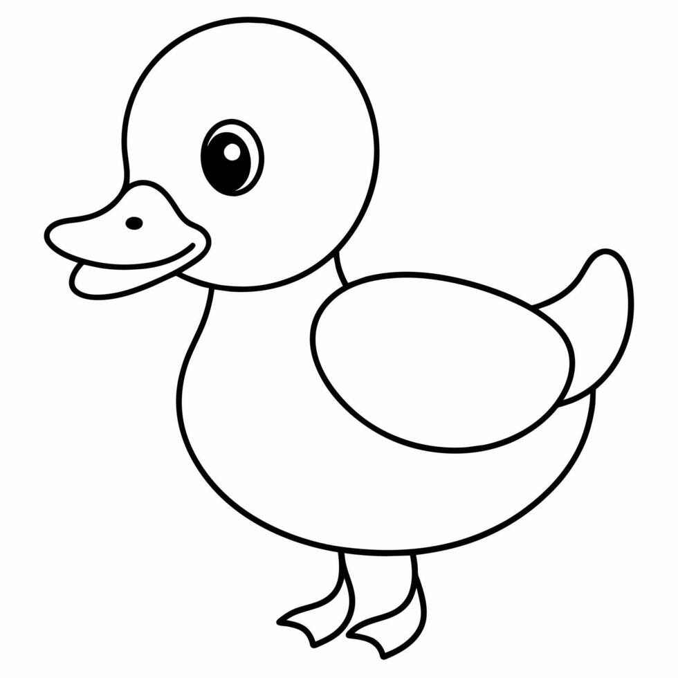 coloração livro com simples desenhos do patos. vetor