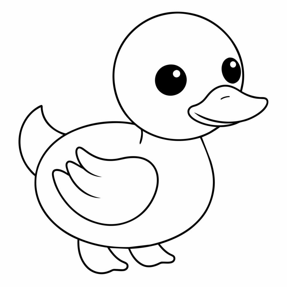 coloração livro com simples desenhos do patos. vetor