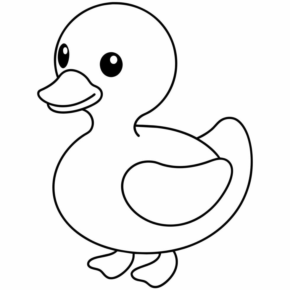 coloração livro com simples desenhos do patos. vetor