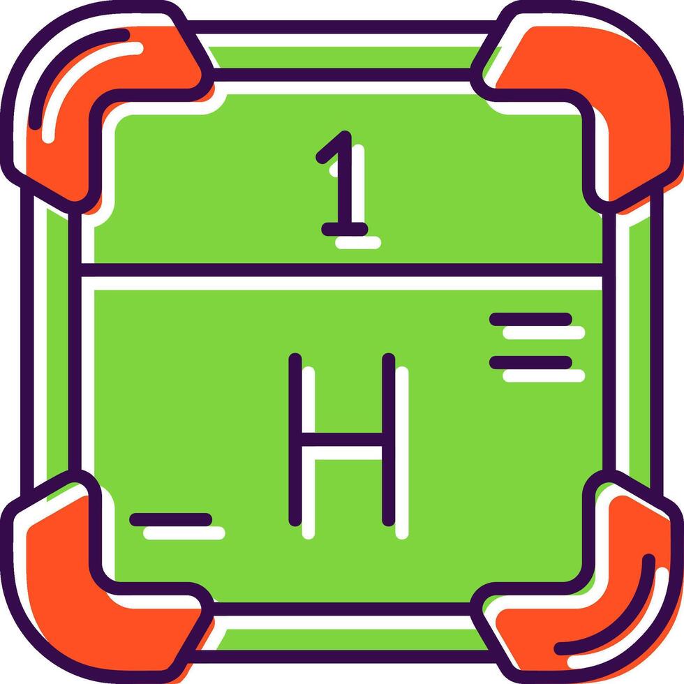 hidrogênio preenchidas ícone vetor