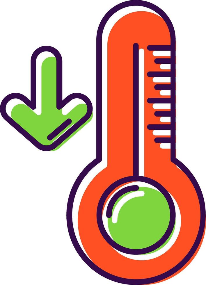 baixo temperatura preenchidas ícone vetor