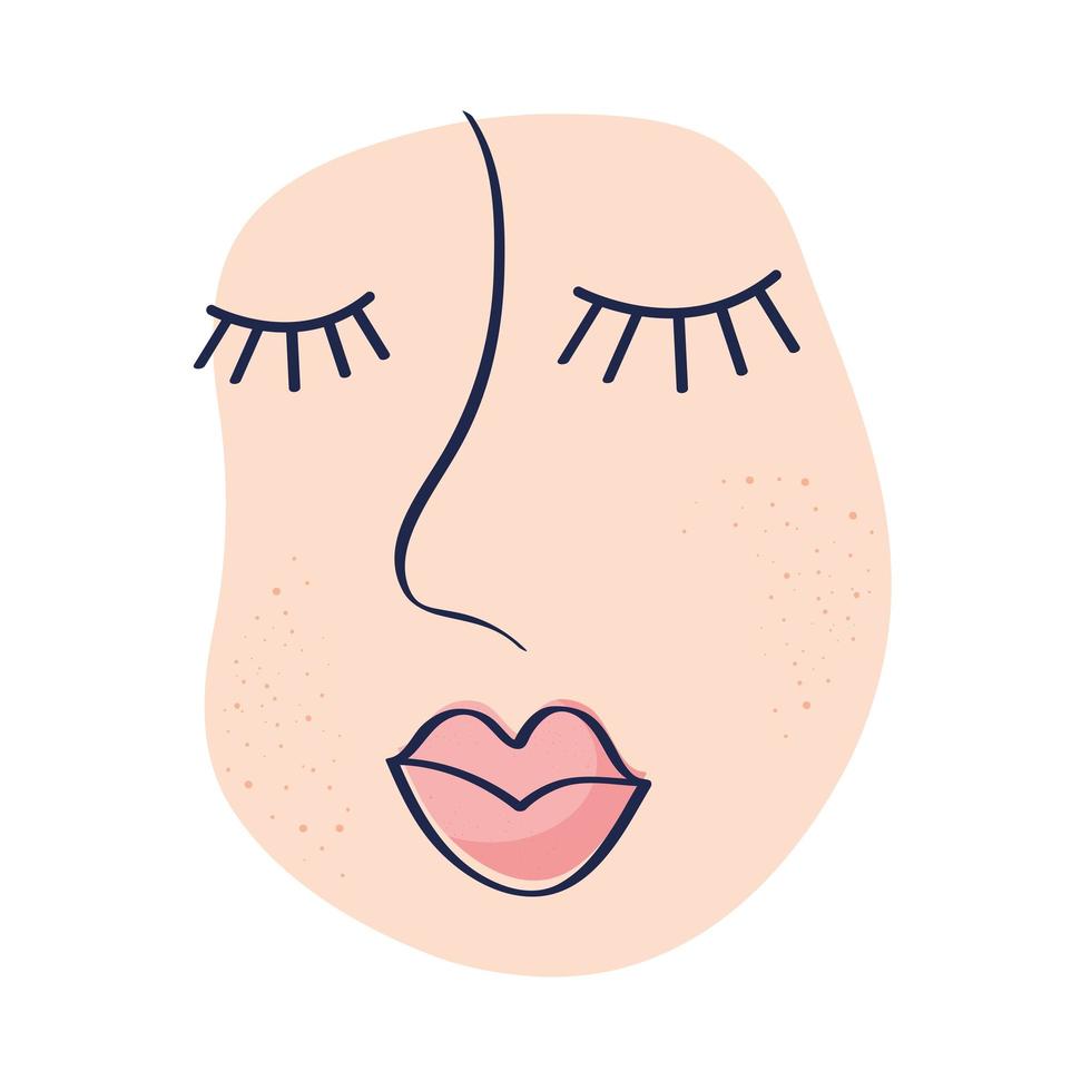 ícone de estilo de doodle de rosto de mulher vetor
