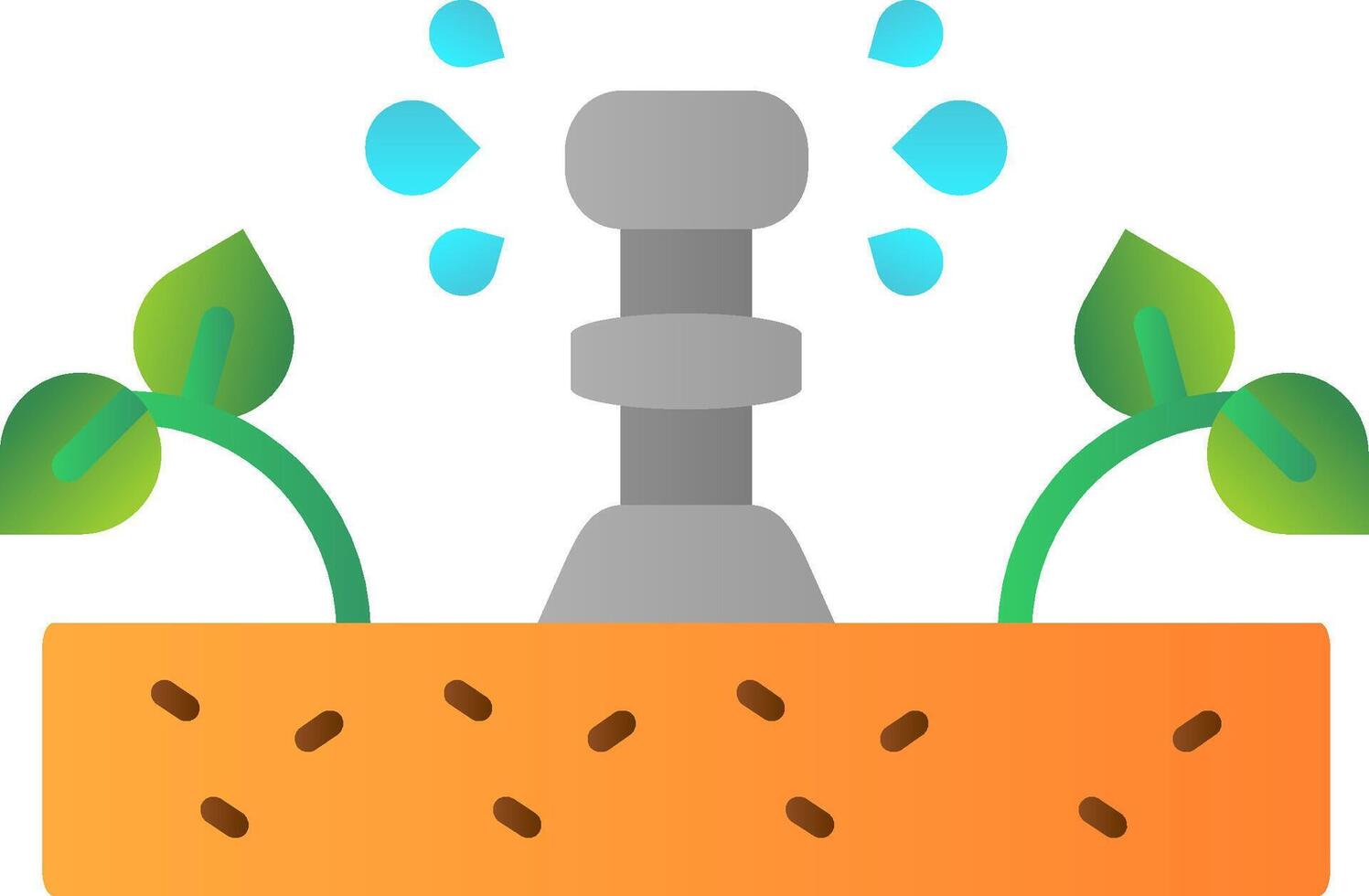 irrigação plano gradiente ícone vetor