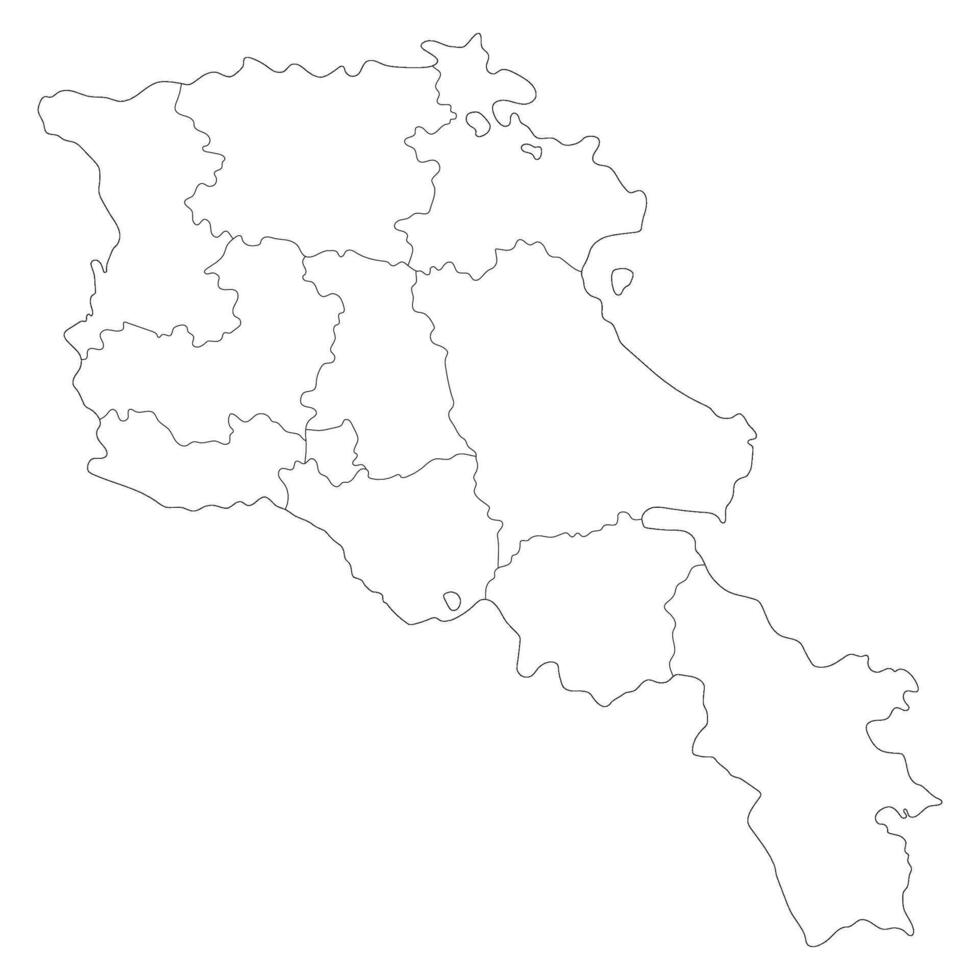 Armênia mapa. mapa do Armênia dentro administrativo províncias dentro branco cor vetor