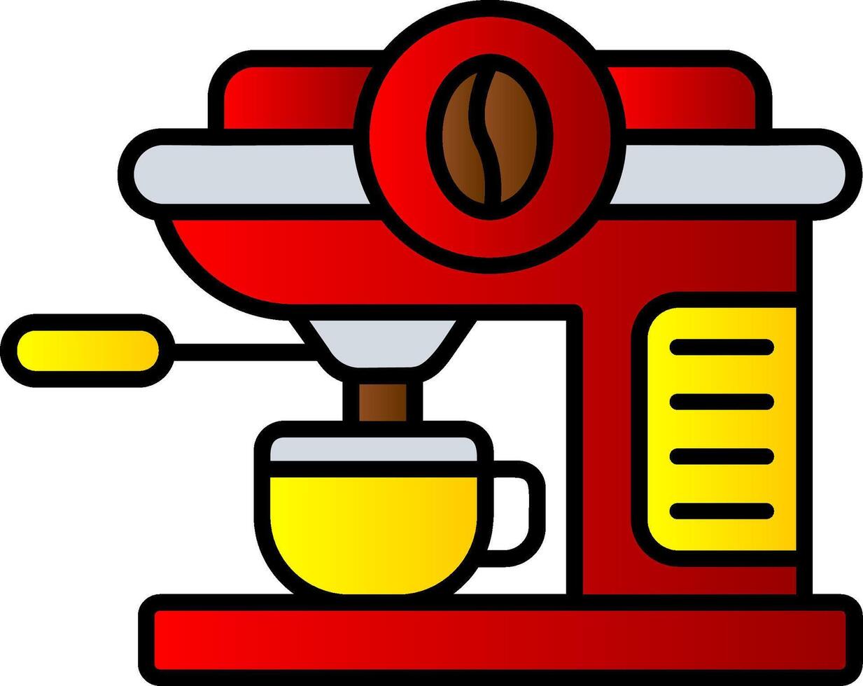 café máquina preenchidas gradiente ícone vetor