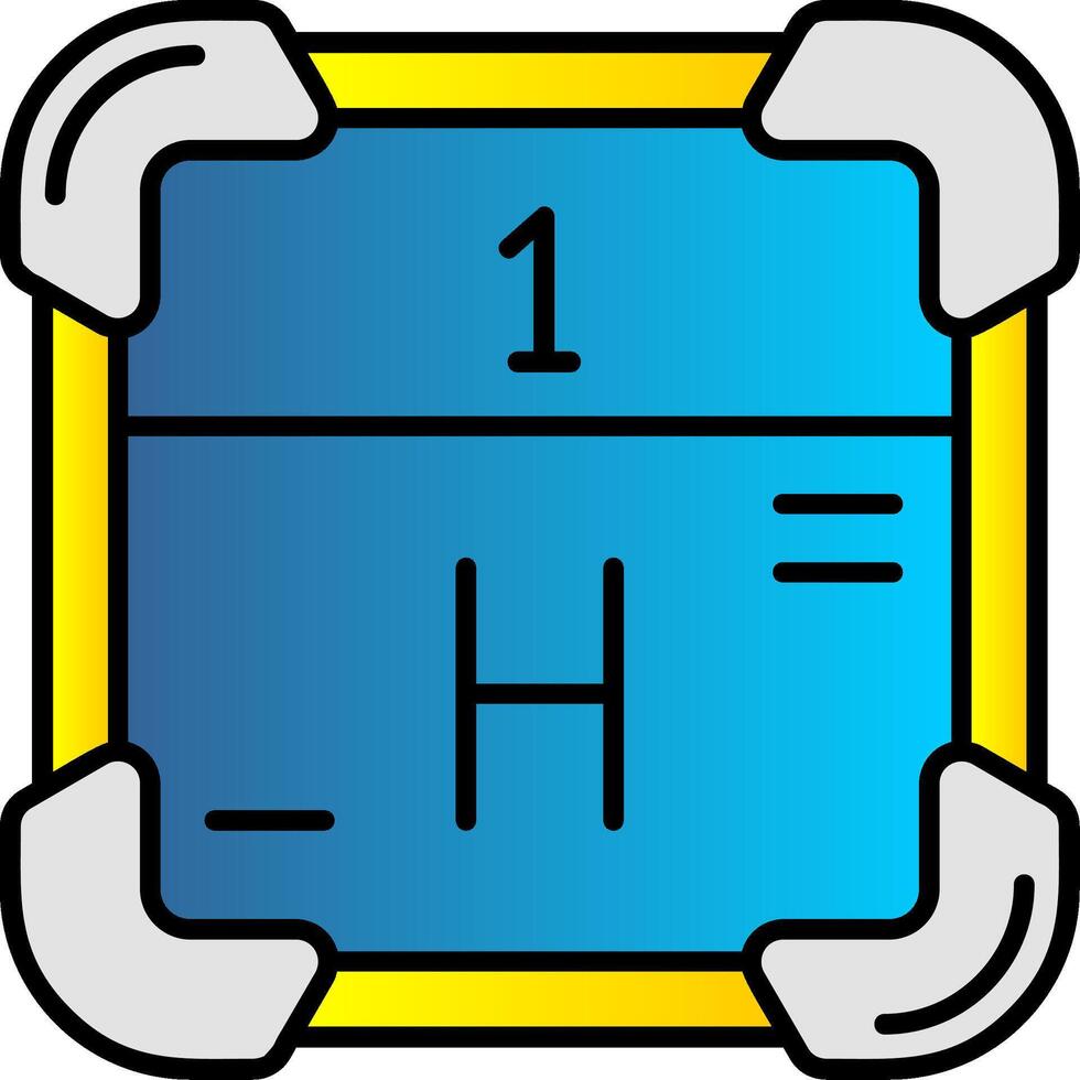 hidrogênio preenchidas gradiente ícone vetor