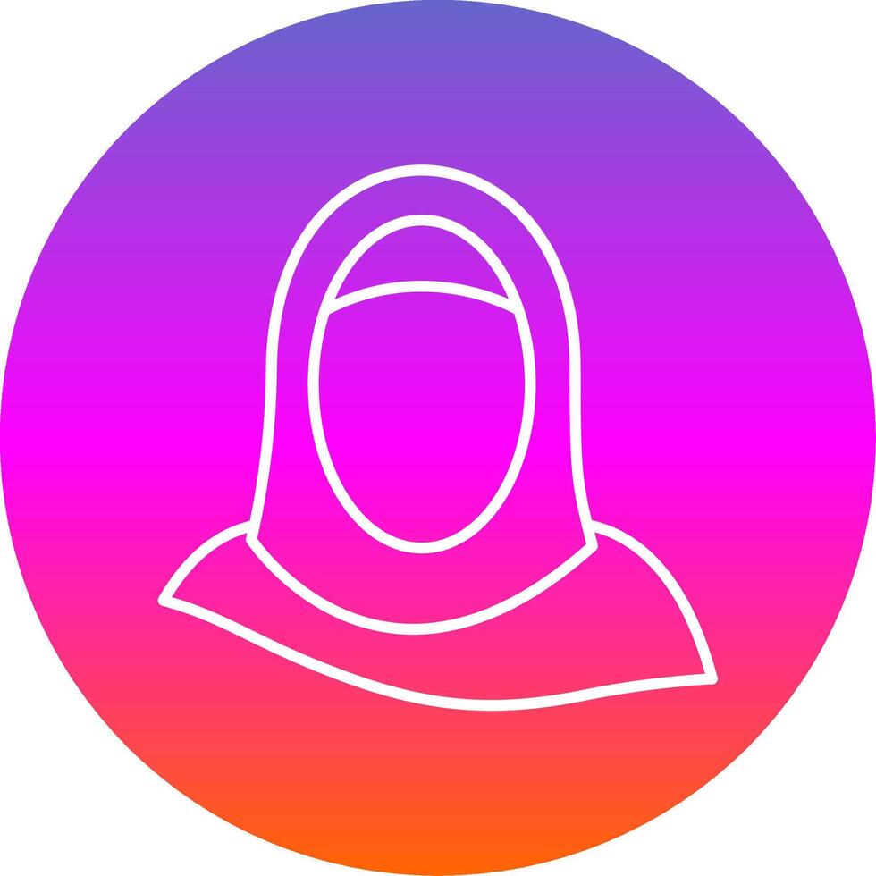 hijab linha gradiente círculo ícone vetor