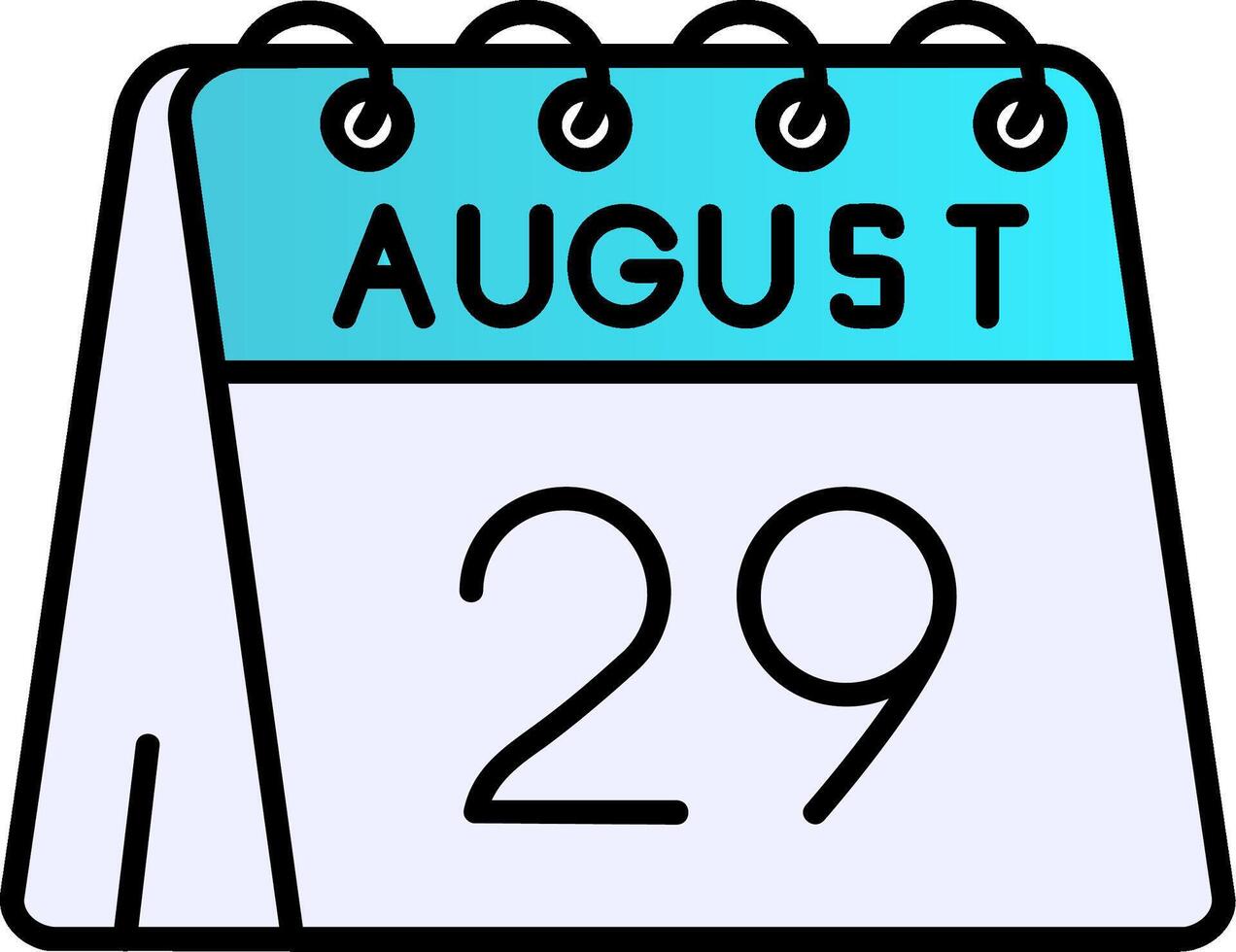 29º do agosto preenchidas gradiente ícone vetor