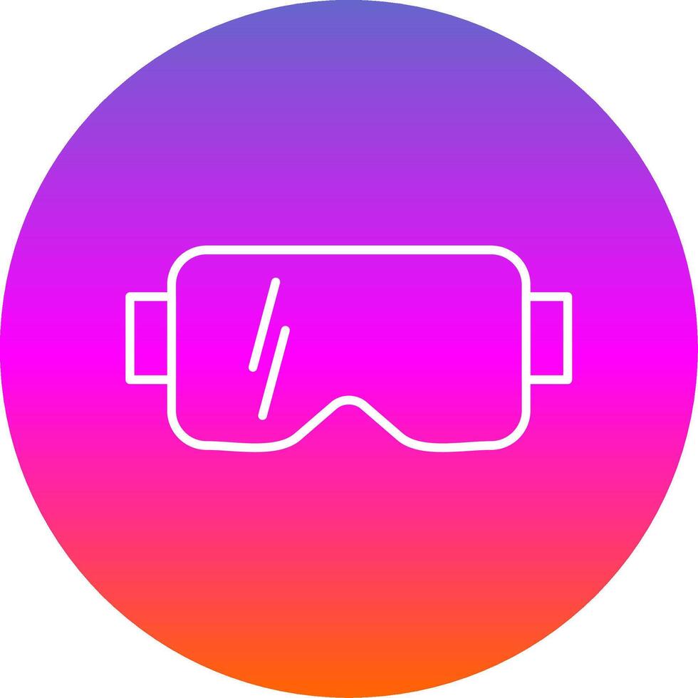 vr óculos linha gradiente círculo ícone vetor