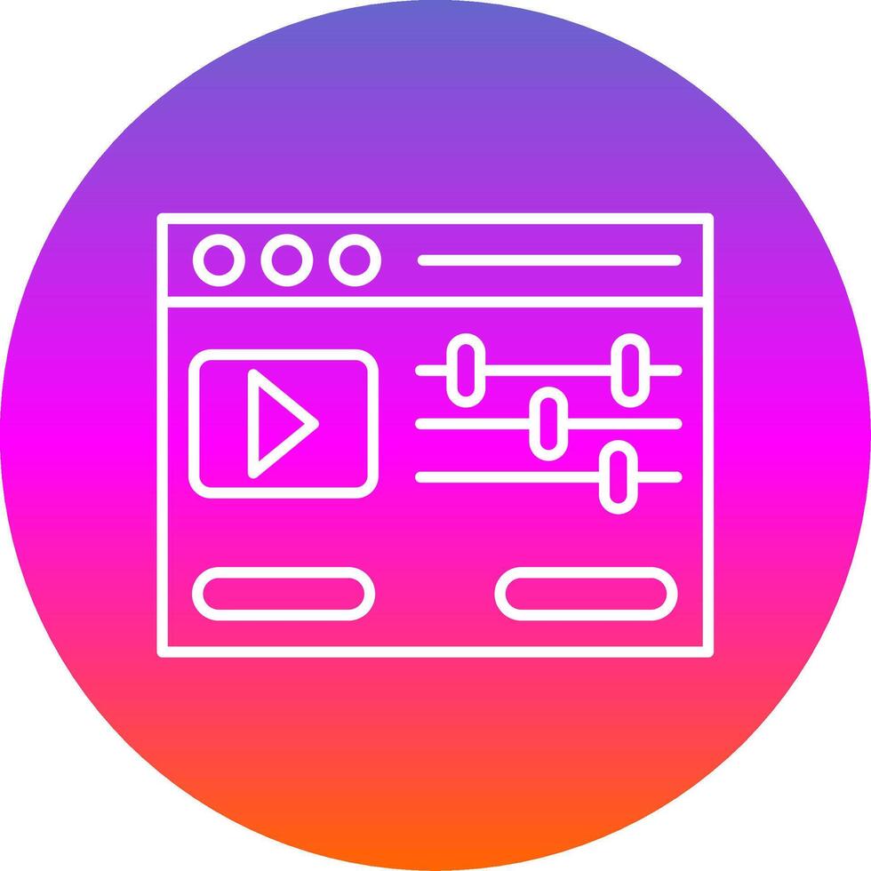vídeo editor linha gradiente círculo ícone vetor