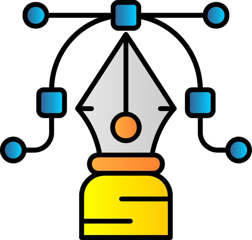 caneta ferramenta preenchidas gradiente ícone vetor