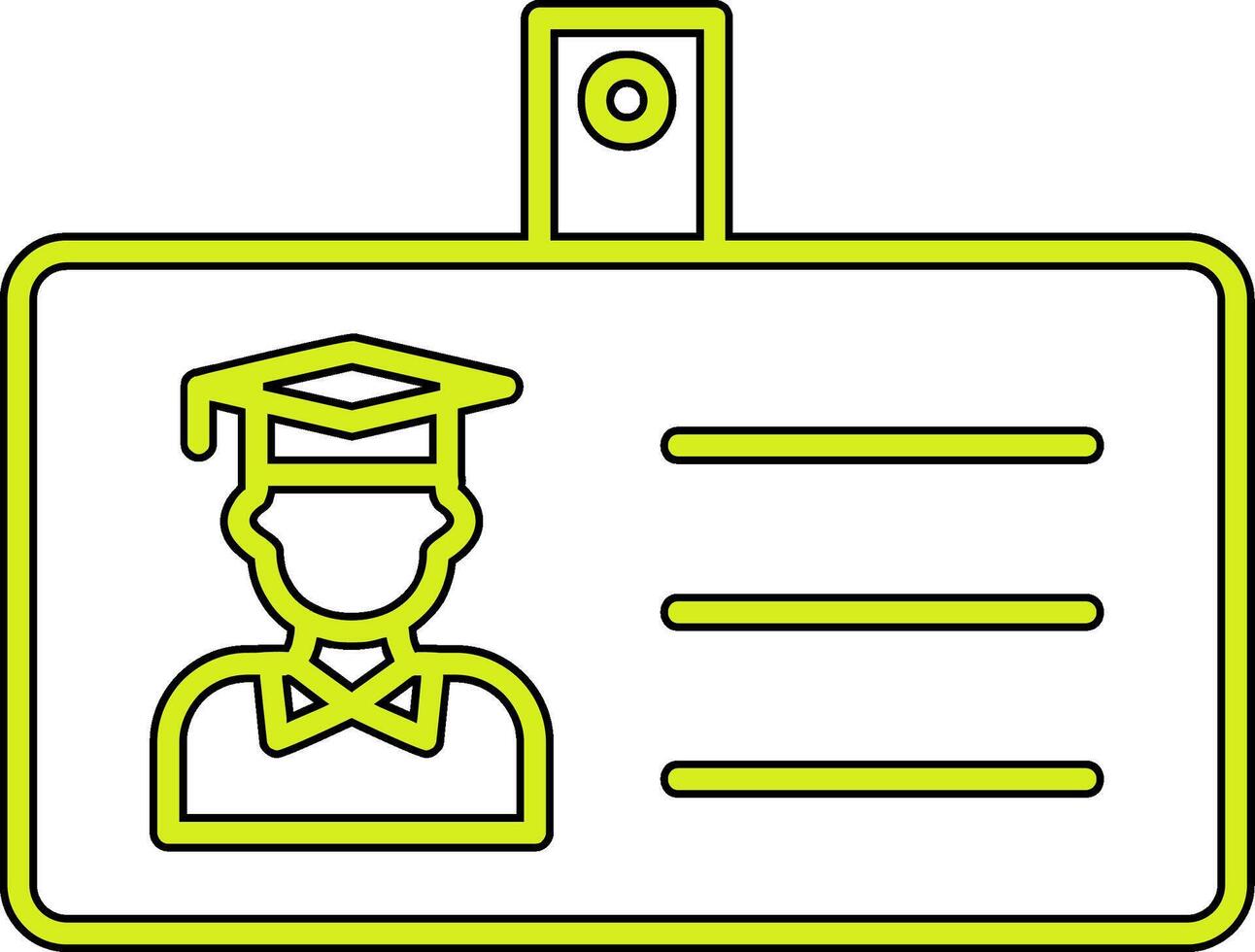 ícone de vetor de cartão de identificação de estudante