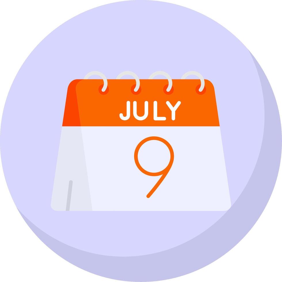 9º do Julho glifo plano bolha ícone vetor