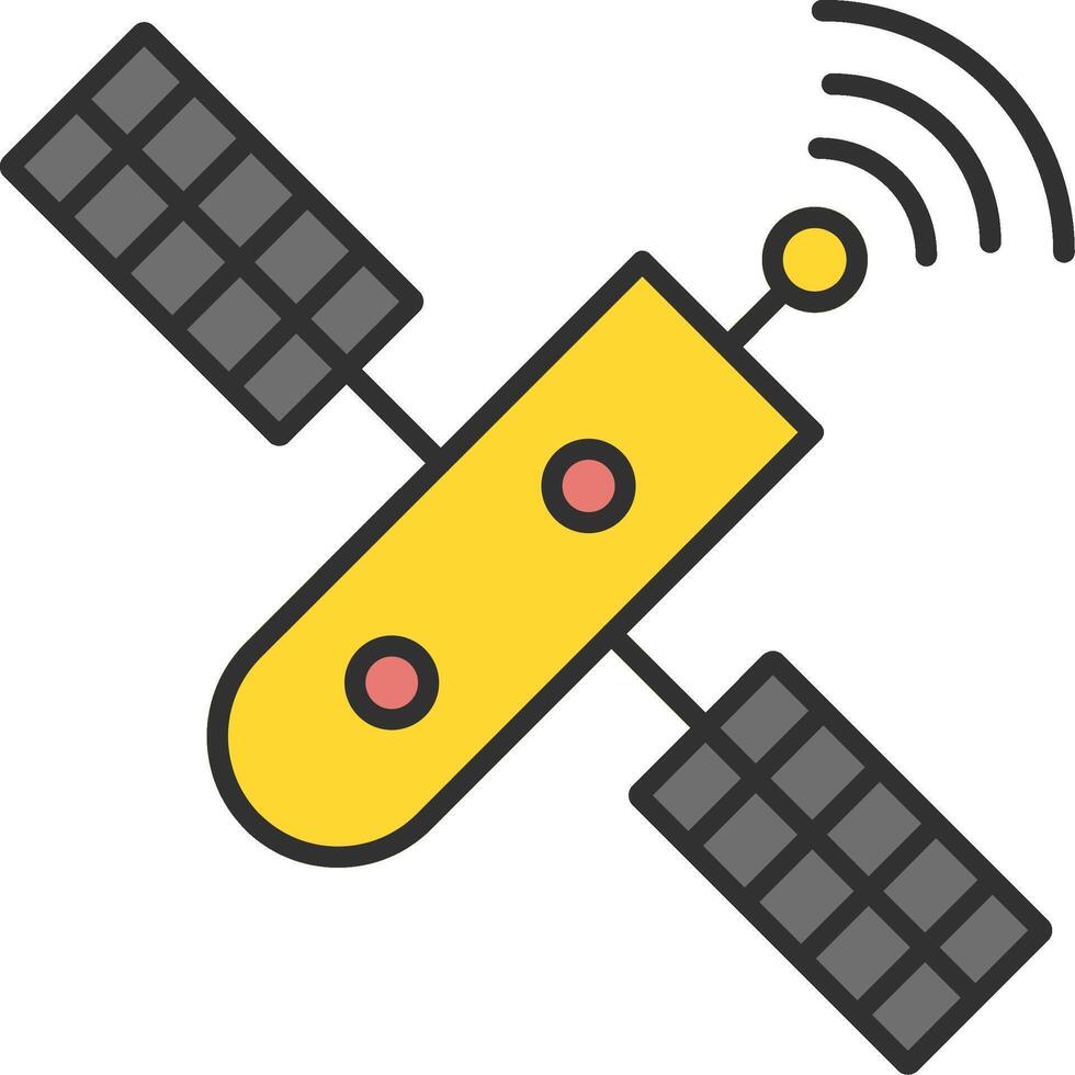satélite linha preenchidas luz ícone vetor