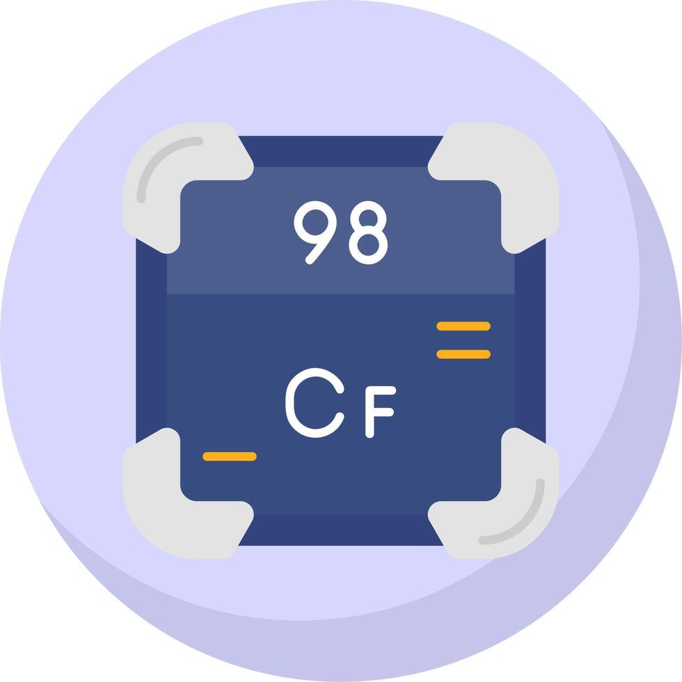 californium glifo plano bolha ícone vetor