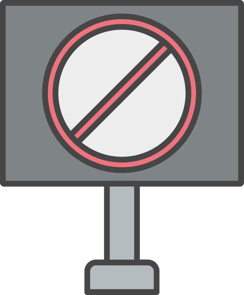 proibido placa linha preenchidas luz ícone vetor