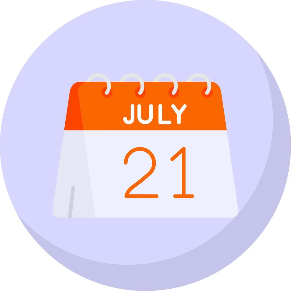 21 do Julho glifo plano bolha ícone vetor