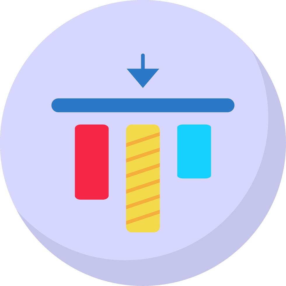 topo alinhamento glifo plano bolha ícone vetor