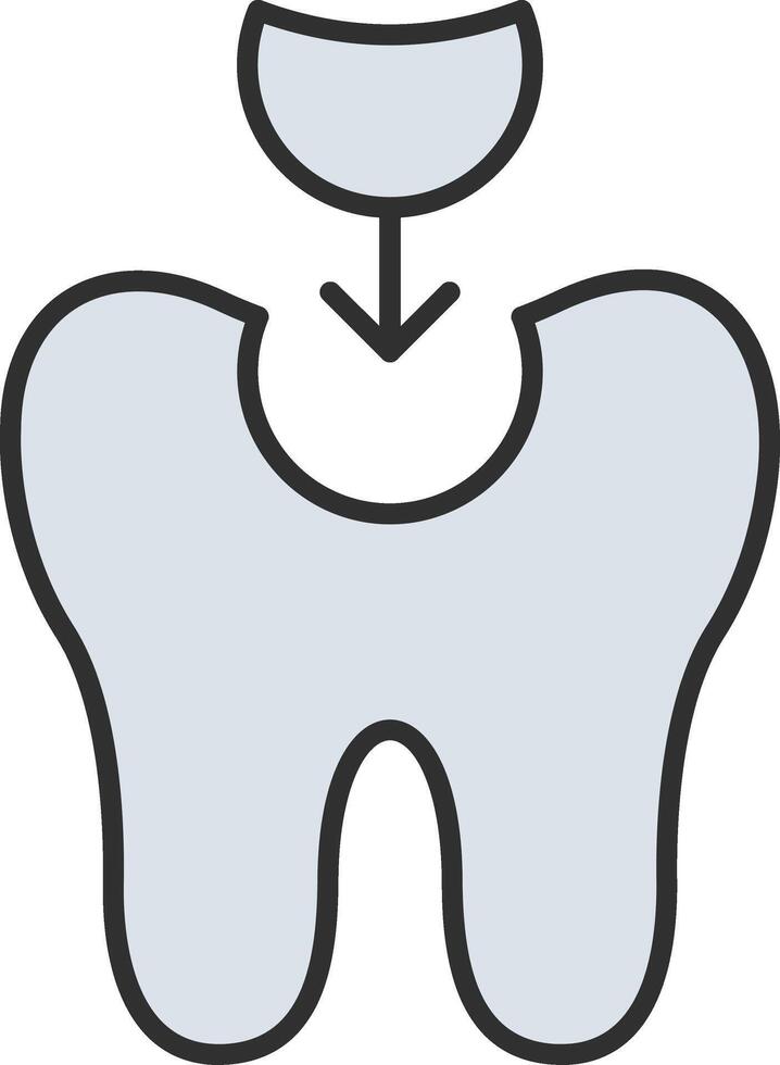 dente o preenchimento linha preenchidas luz ícone vetor