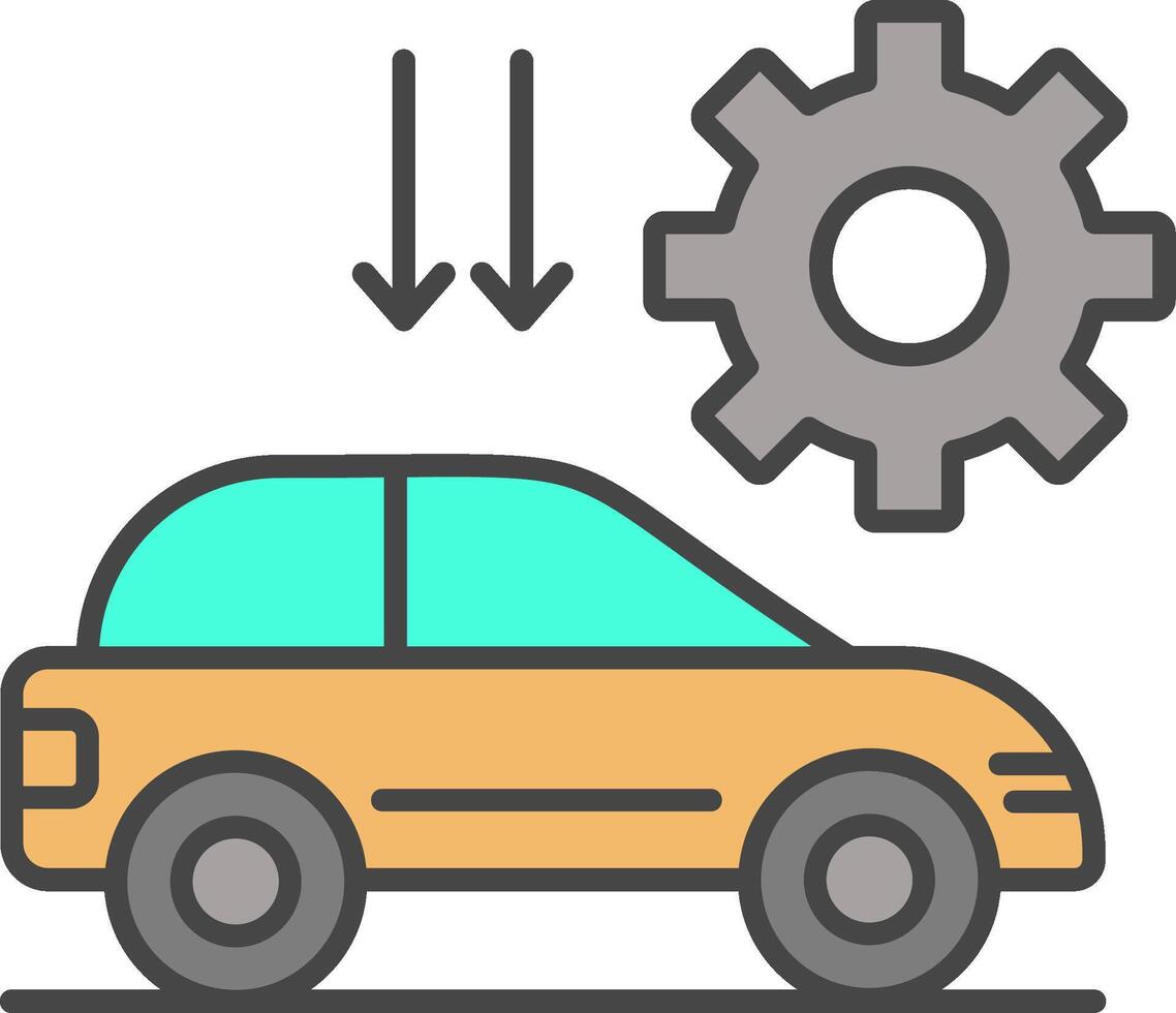 carro configuração linha preenchidas luz ícone vetor