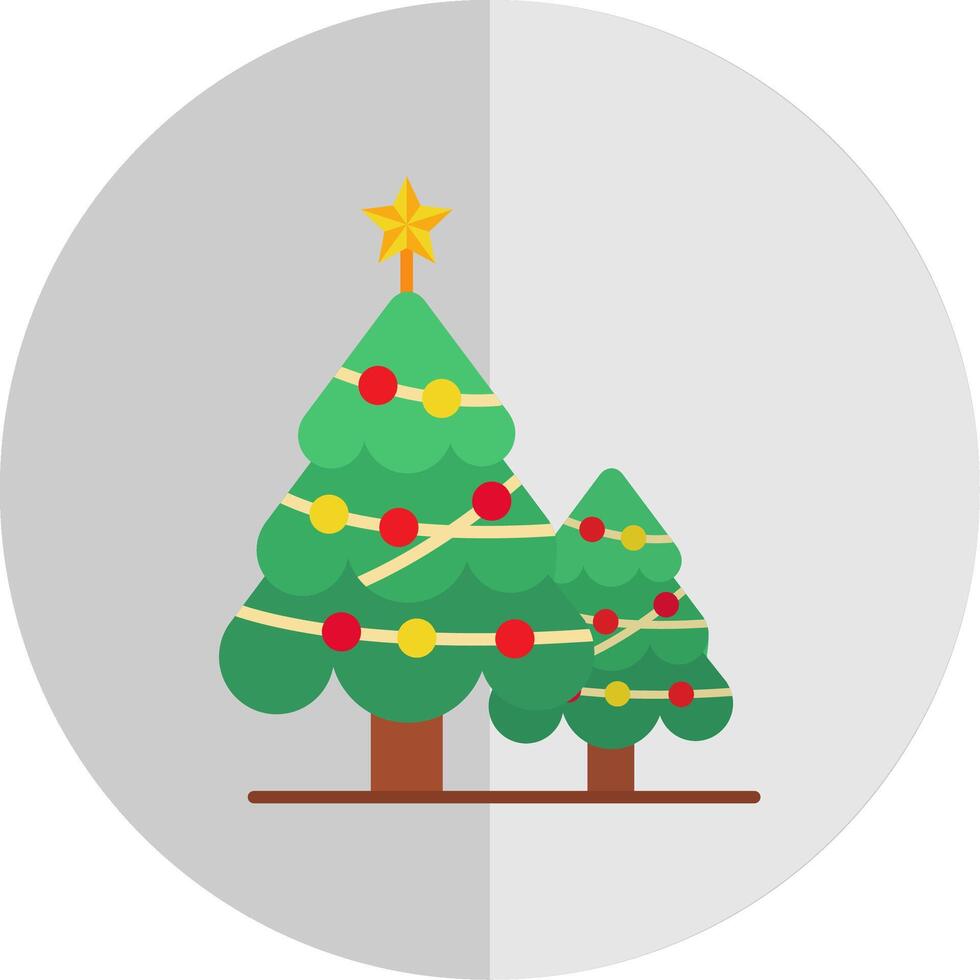 Natal árvore plano escala ícone vetor