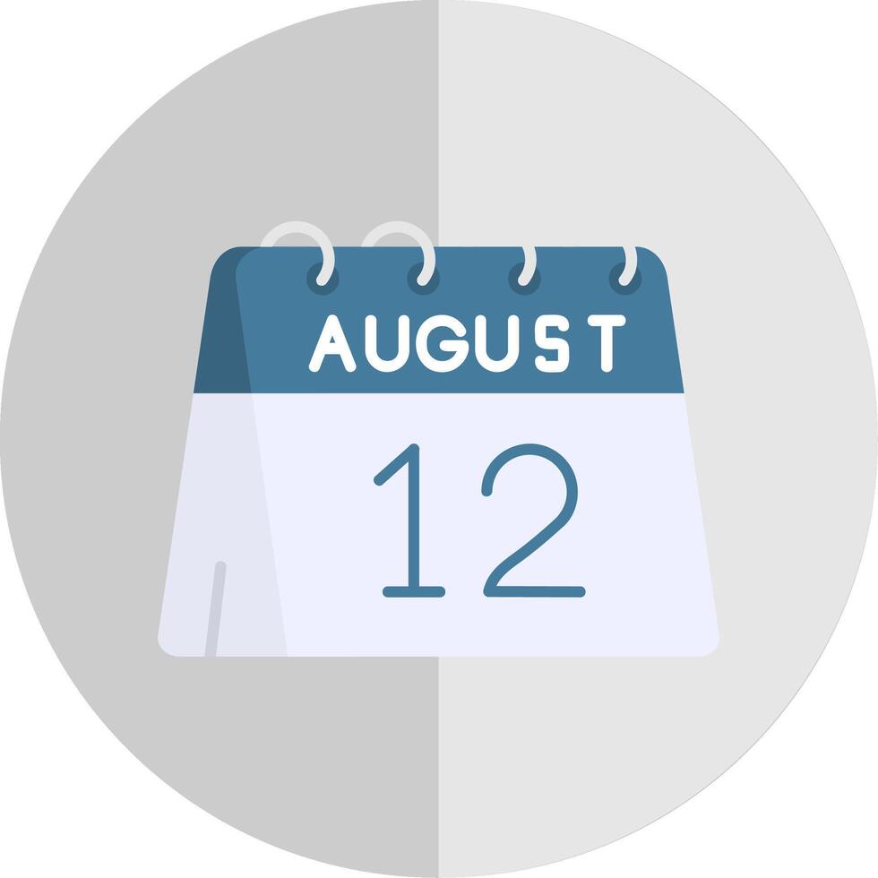 12º do agosto plano escala ícone vetor