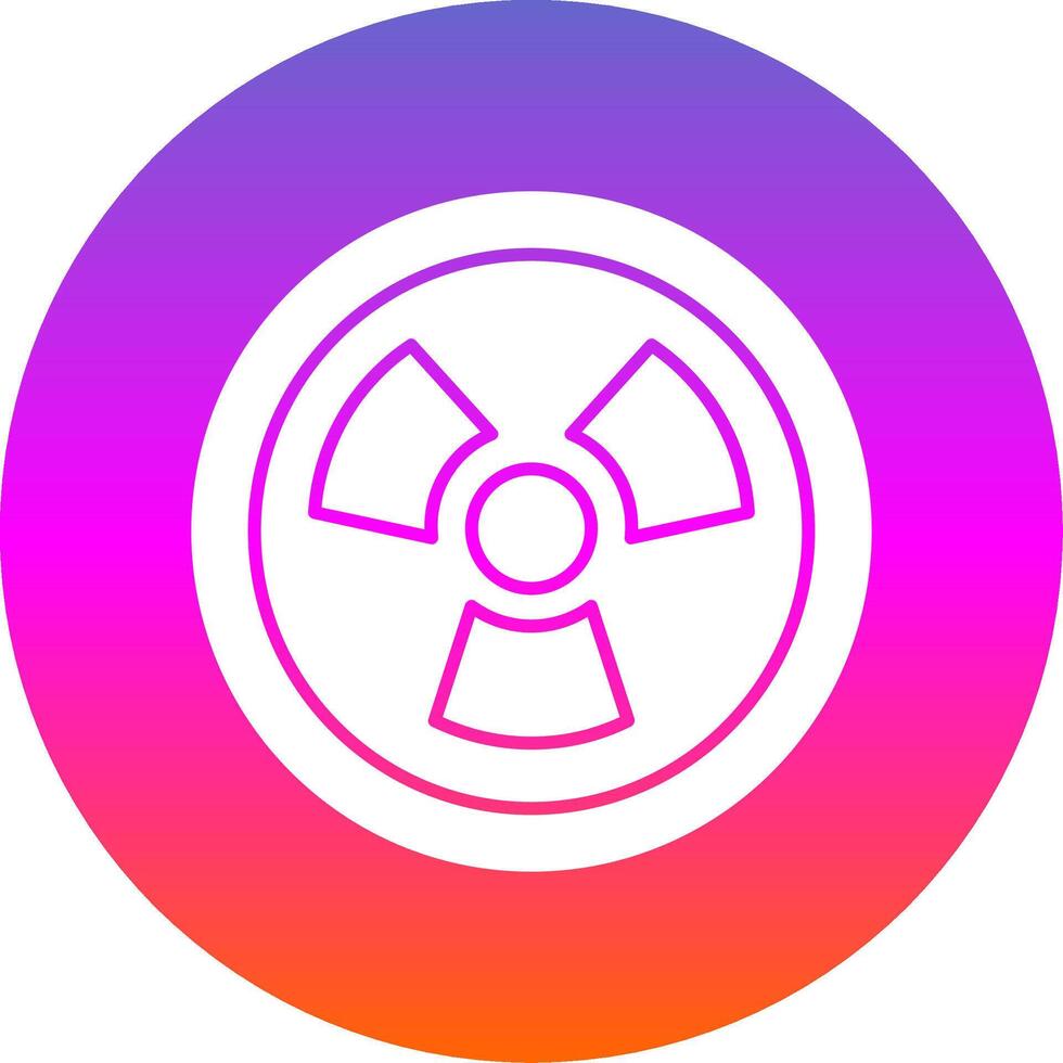 nuclear glifo gradiente círculo ícone vetor