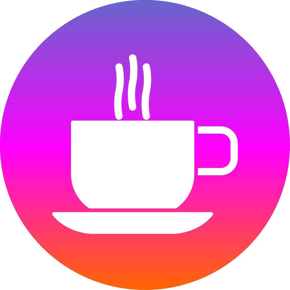 quente café glifo gradiente círculo ícone vetor