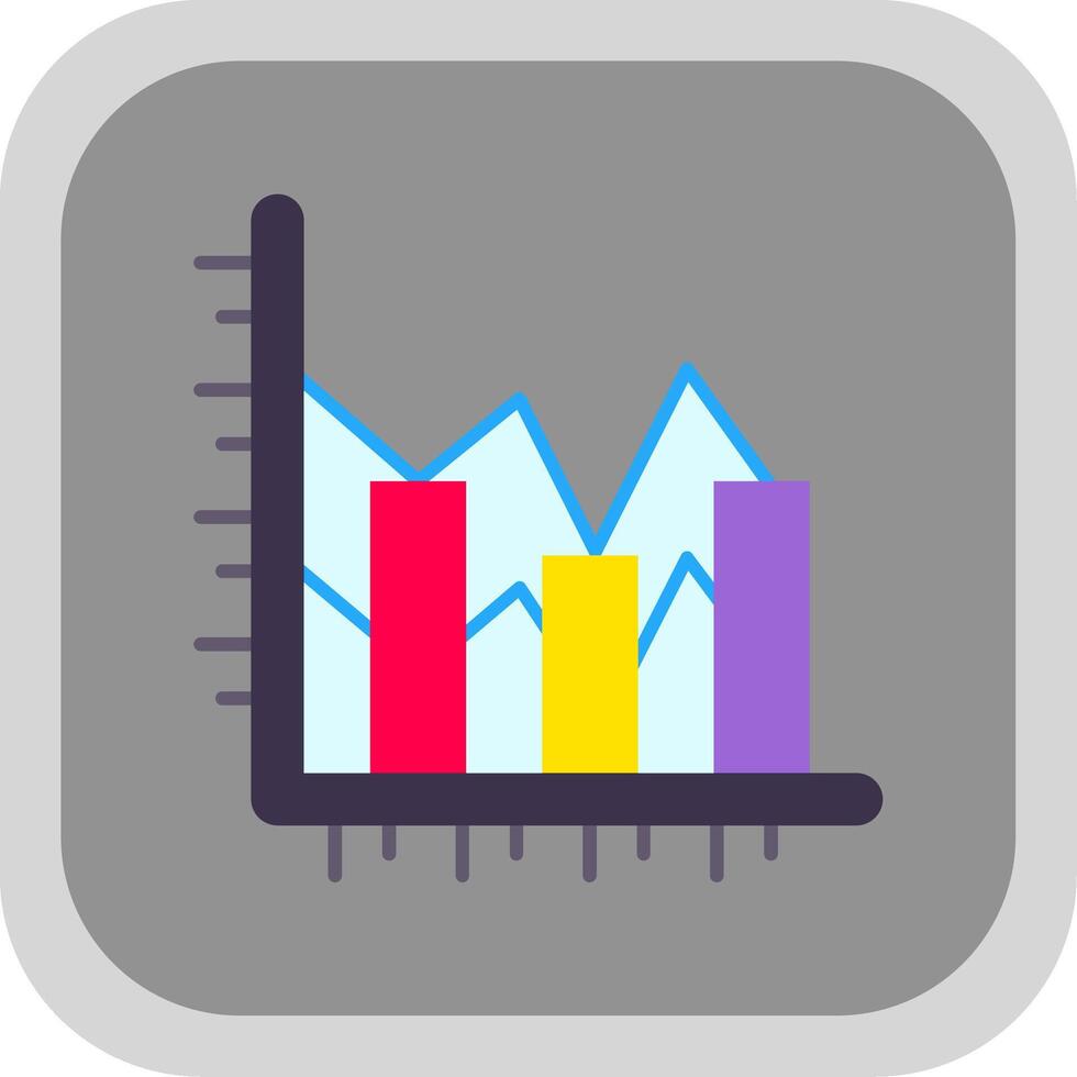 Barra gráfico plano volta canto ícone vetor