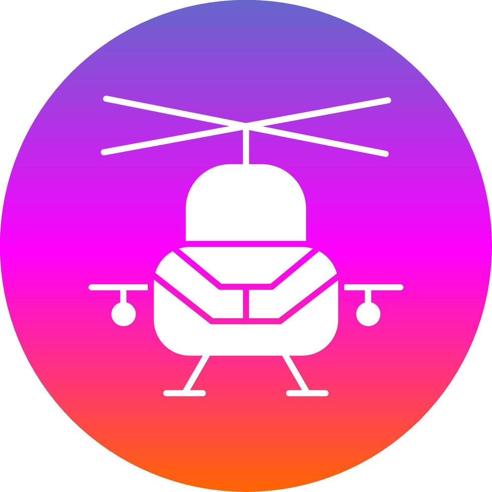 militares helicóptero glifo gradiente círculo ícone vetor