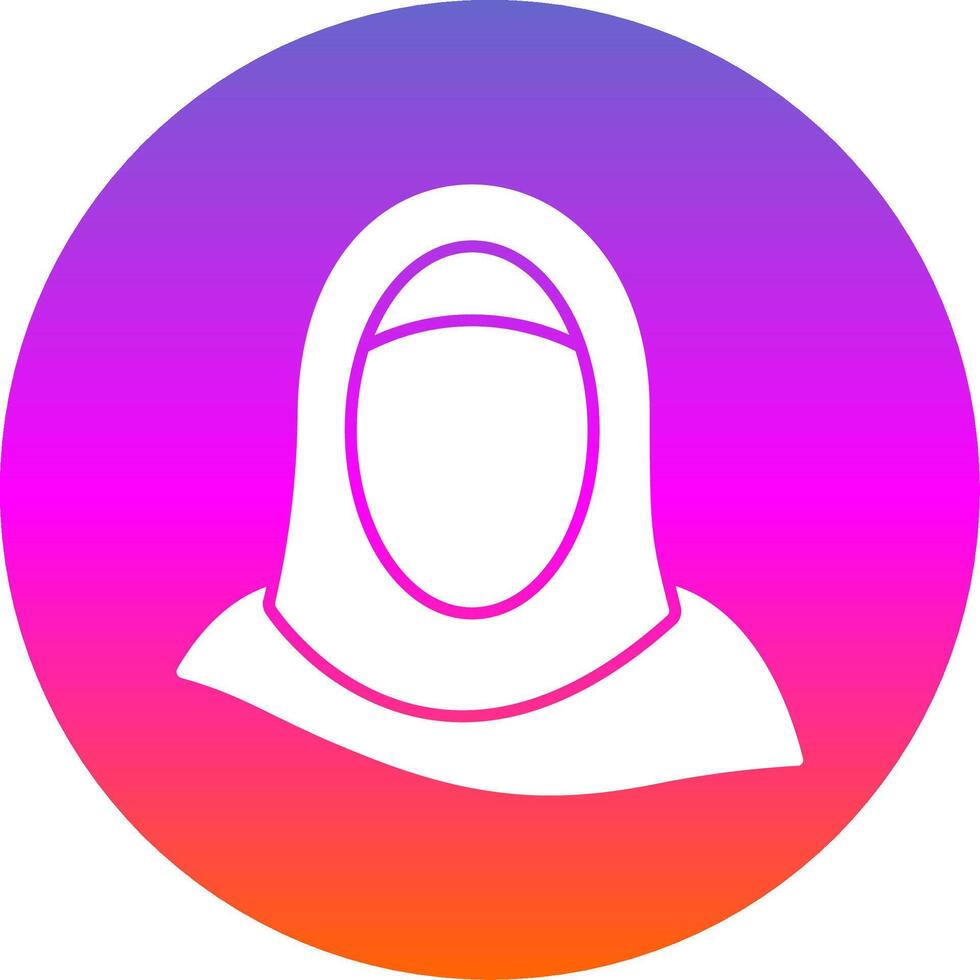 hijab glifo gradiente círculo ícone vetor