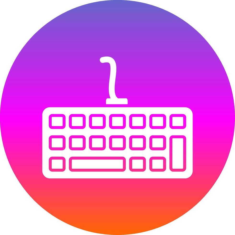 teclado glifo gradiente círculo ícone vetor