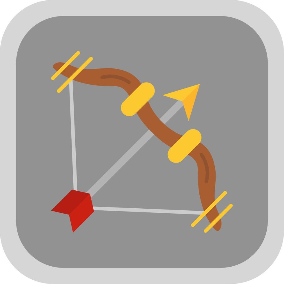 arqueiro plano volta canto ícone vetor