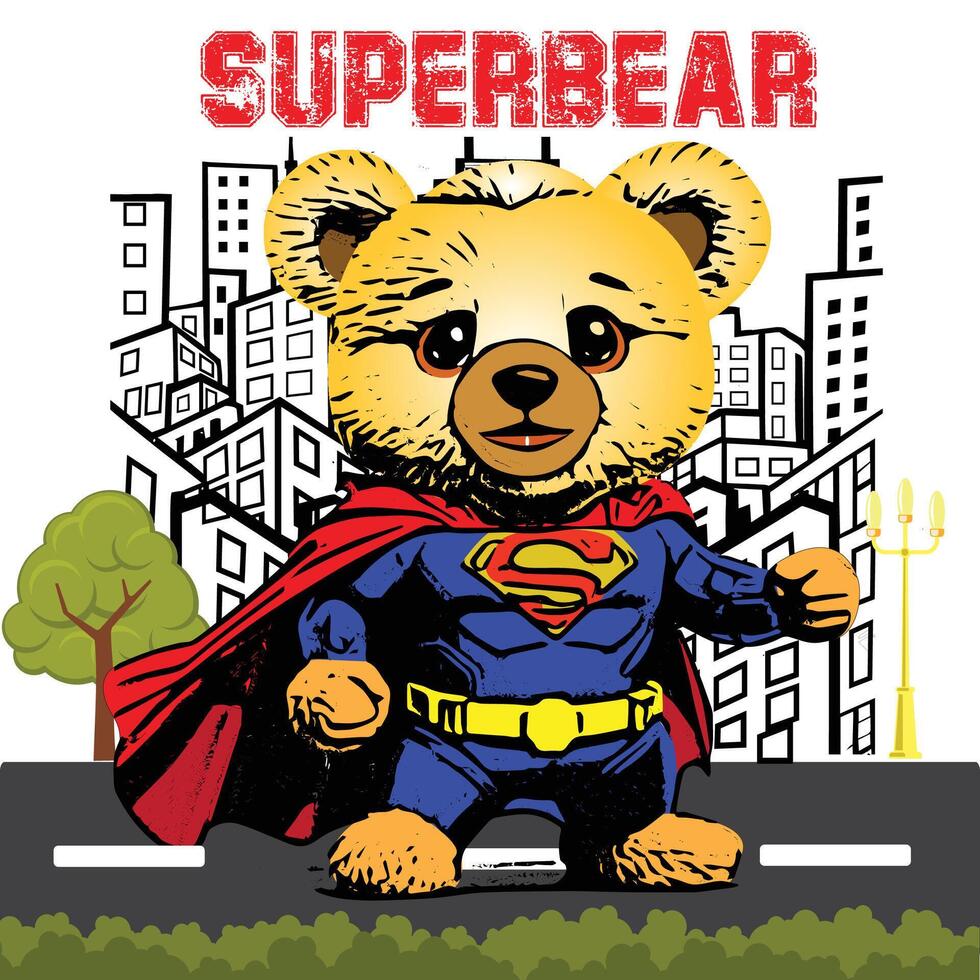 super herói Urso vetor