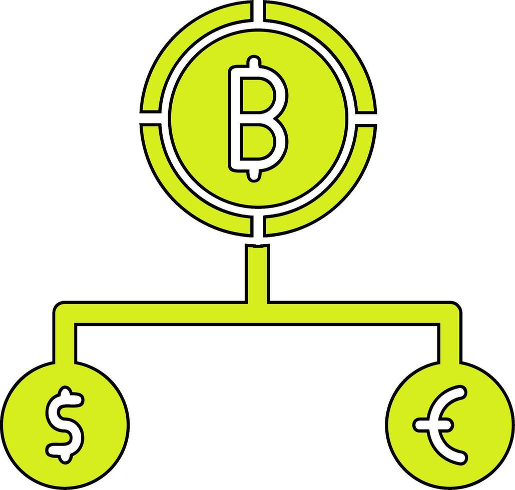 dividir moeda vetor ícone