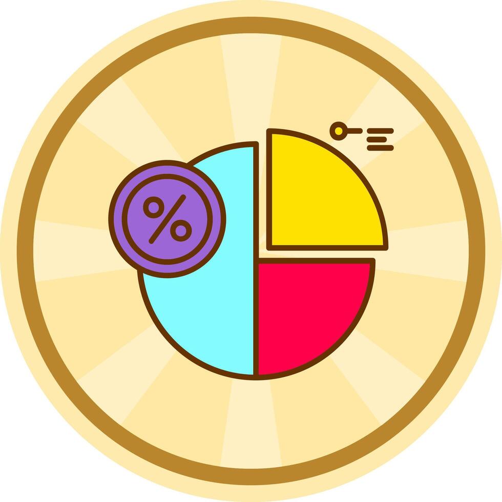 percentagem quadrinho círculo ícone vetor