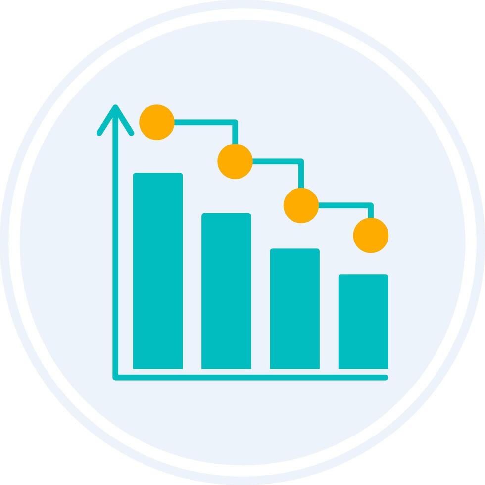 Barra gráfico glifo dois cor círculo ícone vetor