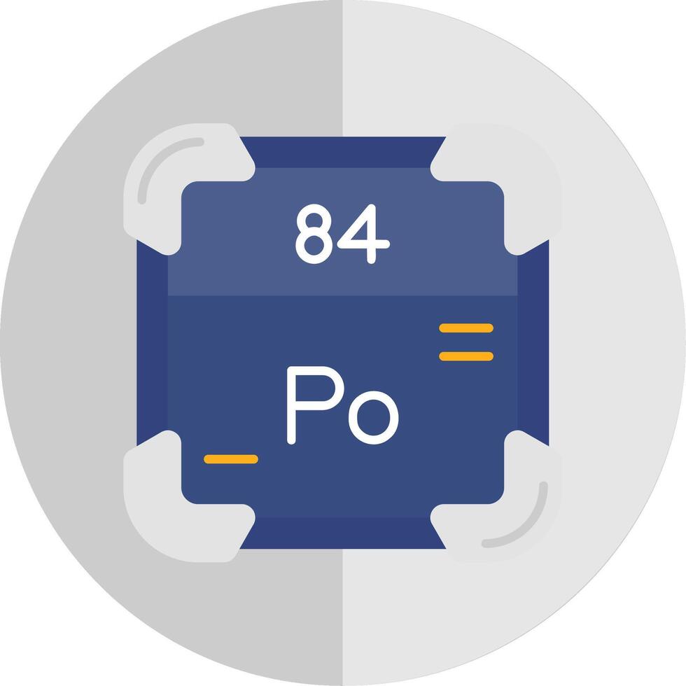 polônio plano escala ícone vetor