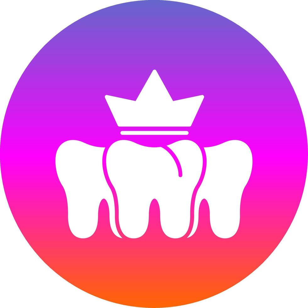 dental coroa glifo gradiente círculo ícone vetor