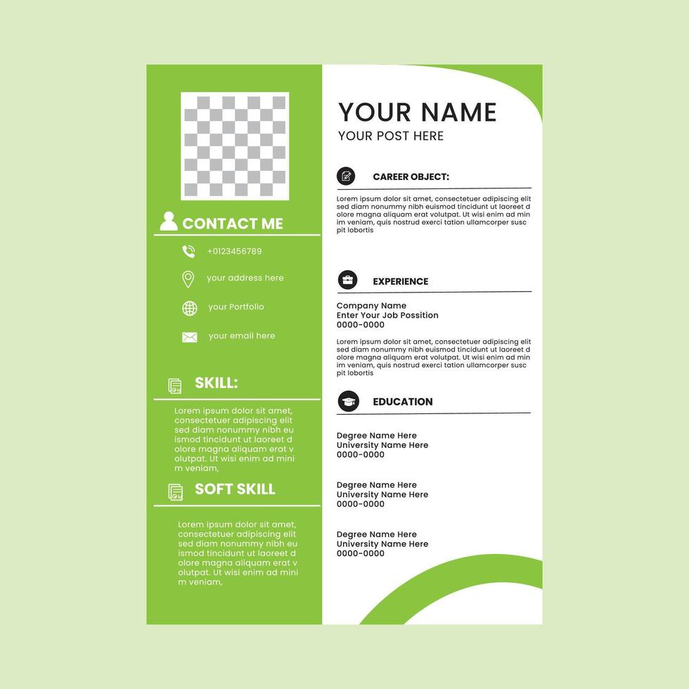 cv template design vetor