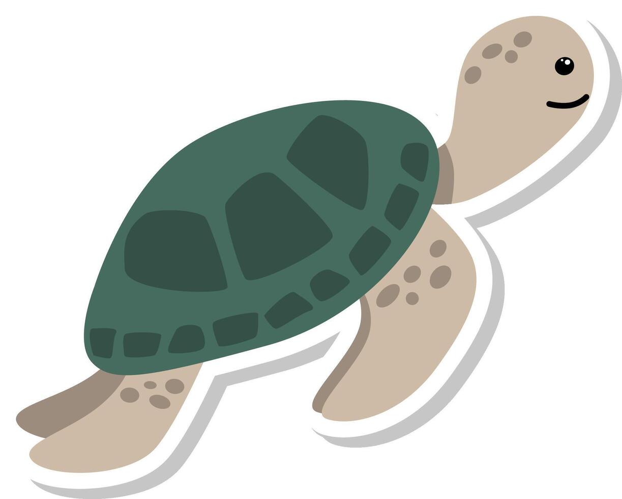 fofa desenho animado tartaruga adesivo Projeto vetor