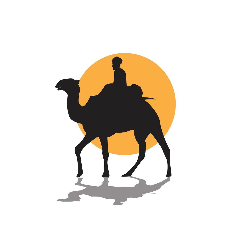 design de logotipo de ilustração de inspiração de viagem hijrah vetor