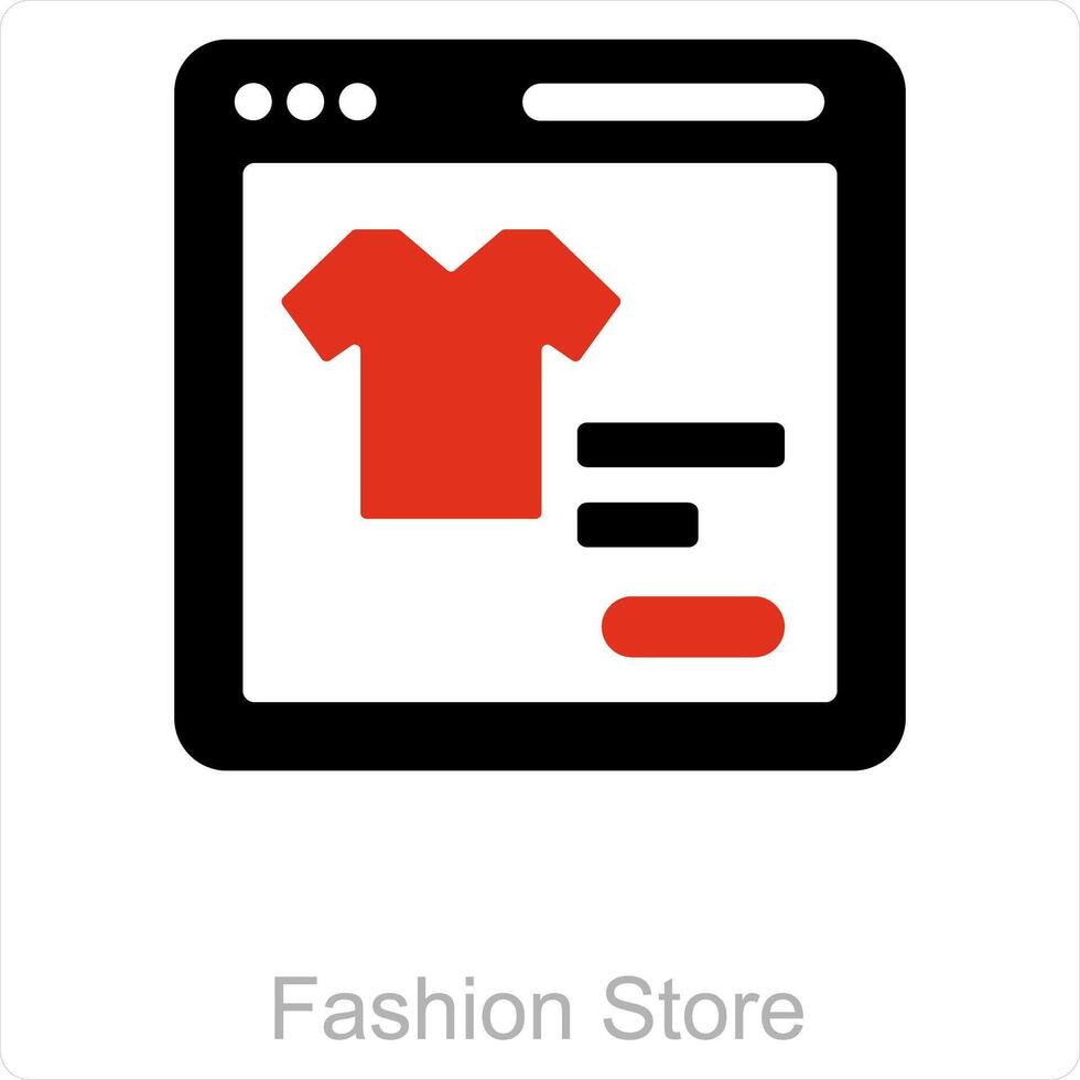 moda loja e local na rede Internet ícone conceito vetor