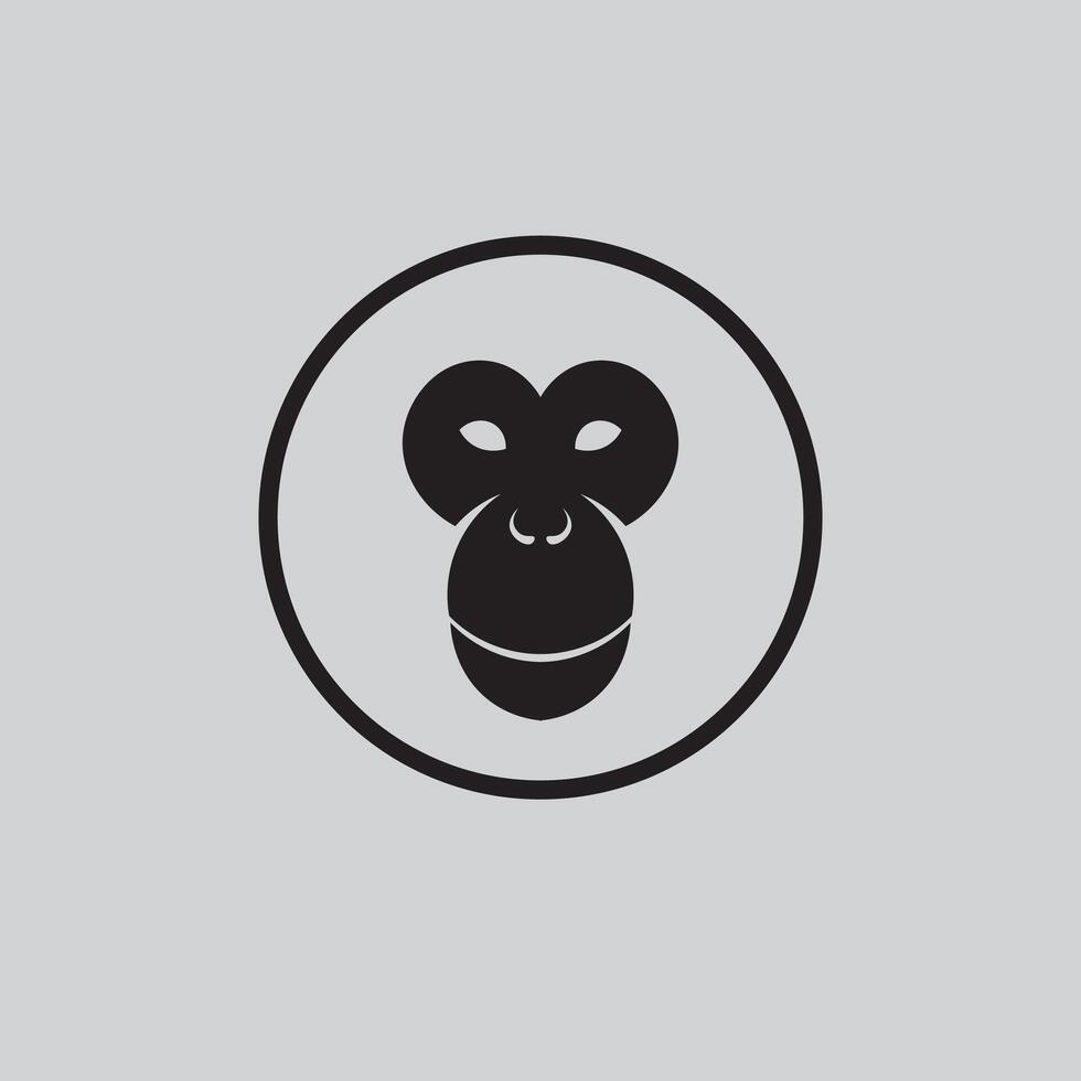 design de logotipo de macaco vetor