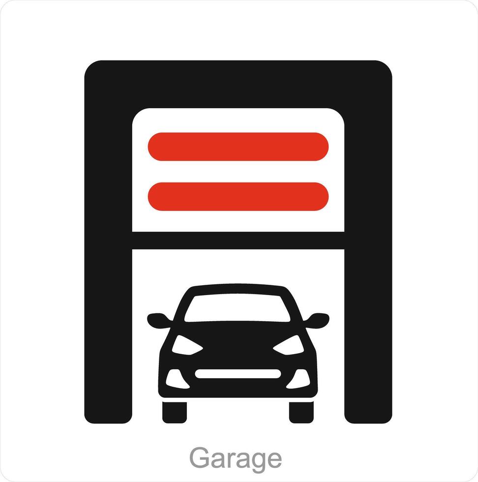 garagem e armazenamento ícone conceito vetor