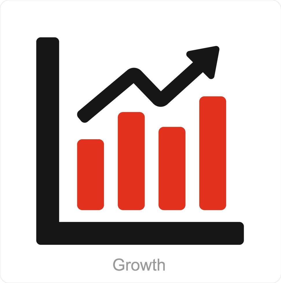 crescimento e análise ícone conceito vetor