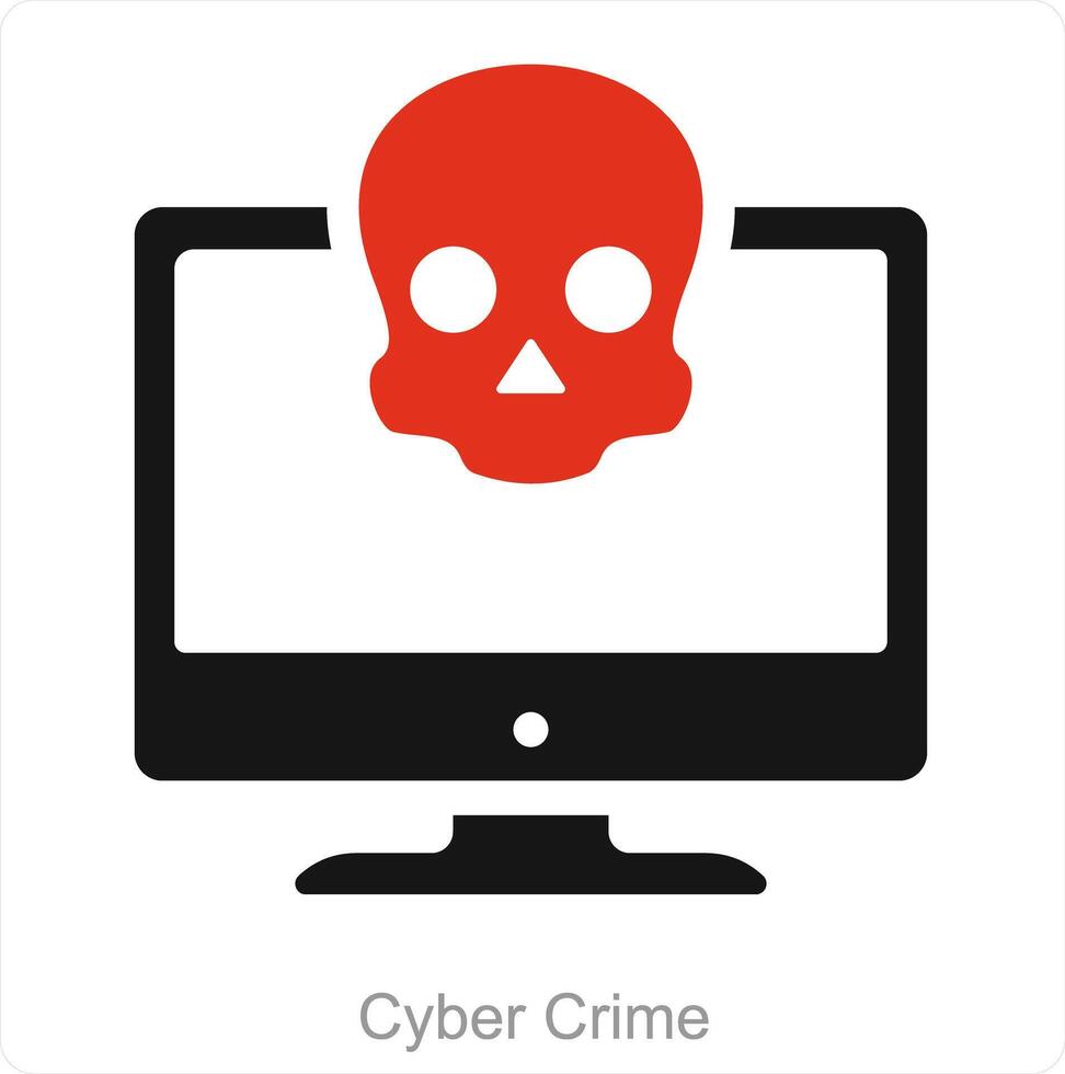 cyber crime e cyber ícone conceito vetor